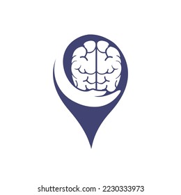 Brain care vector logo design. Human brain with hand icon logo design.