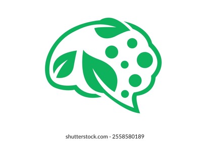 Brain cares logo vector design human brain leaf icon vector