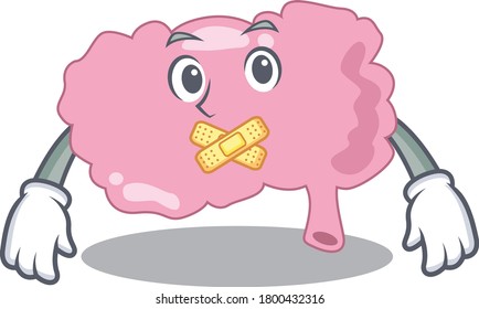 Brain cartoon character style having strange silent face