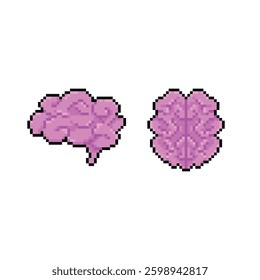 brain cartoon icon pixel art