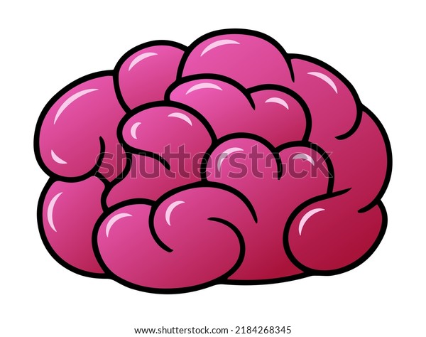 Brain Cartoon Illustration Isolated On White Stock Vector (Royalty Free ...