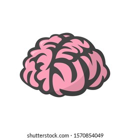 The  brain cartoon  is isolated on a white background. Vector stock illustration.