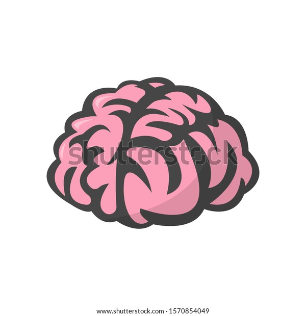 Brain Cartoon Isolated On White Background Stock Vector (royalty Free 