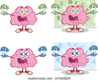 Brain Cartoon Mascot Collection 16