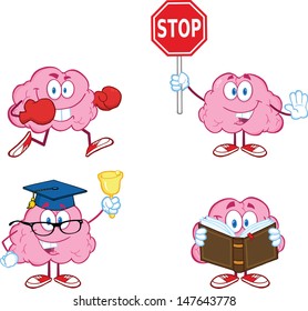 Brain Cartoon Mascot Collection 3