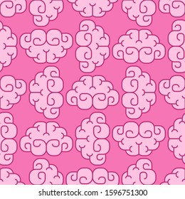 Brain cartoon pattern seamless. brains background. Vector texture