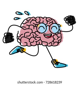 Brain cartoon running