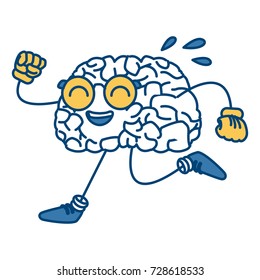 Brain cartoon running