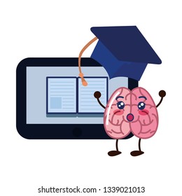 brain cartoon tablet education