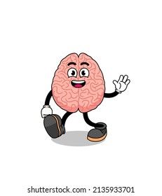 brain cartoon walking , character design