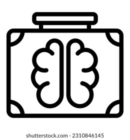 Brain case icon outline vector. Vision trust. Core mission