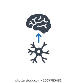 Ícone De Células Cerebrais Isolado No Plano De Fundo Branco 
