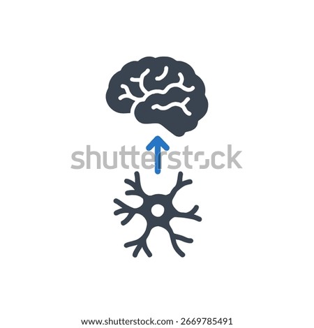 Brain Cells Icon Isolated On White Background 

