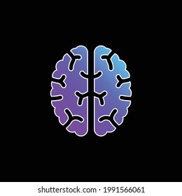 Brain Cenit View blue gradient vector icon