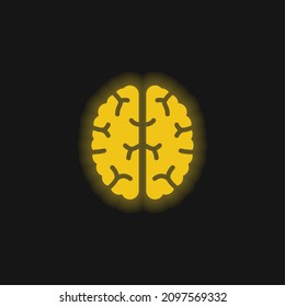 Brain Cenit View yellow glowing neon icon