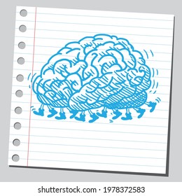 Brain centipede. Sketch style illustration. 