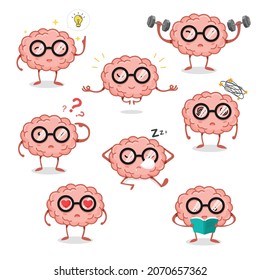 Brain character cartoon idea concept