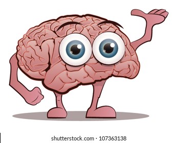 Brain Character with Hands and Feet