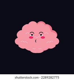Brain character issolated on white background