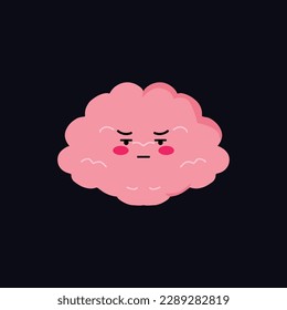 Brain character issolated on white background