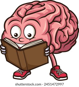 Brain character learning vector illustration