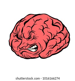 brain character pain. Comic book cartoon pop art retro illustration vector