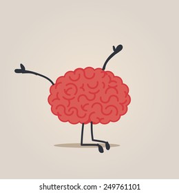 Brain character praying