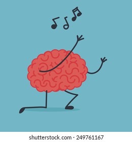 Brain character singing a song