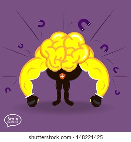 Brain charactor vector design fitness for smart brain with positive thinking security nagative thinking