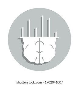 cerebro, gráfico, análisis del icono de la placa de talentos. Glifo simple, vector plano de iconos de negocio para ui y ux, sitio web o aplicación móvil