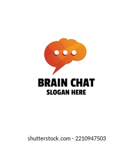 Logotipo colorido del degradado del chat del cerebro