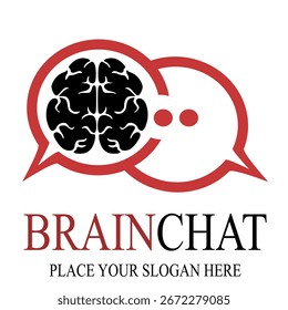 Brain chat logo design template
