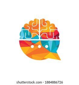 Hirnchat, Vektorlogo-Vorlage. Brain Consult Logo Design Konzept.	