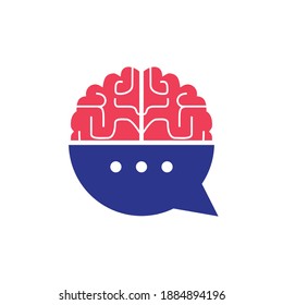 Hirnchat, Vektorlogo-Vorlage. Brain Consult Logo Design Konzept.	