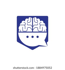 Hirnchat, Vektorlogo-Vorlage. Brain Consult Logo Design Konzept.	
