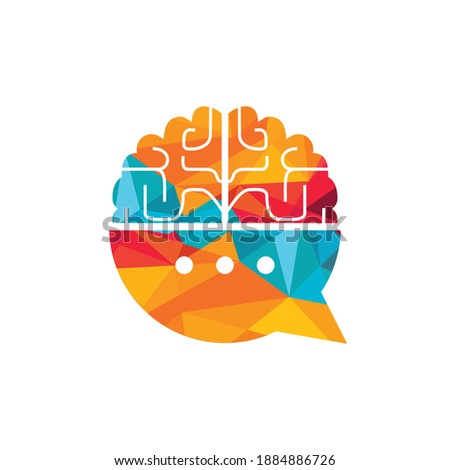 Brain chat vector logo template. Brain Consult logo design concept.	 Foto d'archivio © 