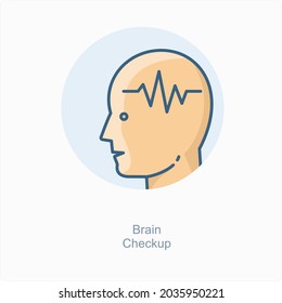Brain Checkup or X-ray Icon Concept