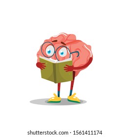 
brain cheerful character vector illustration