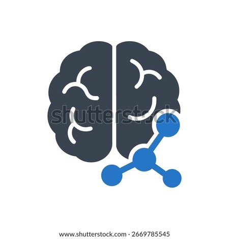 Brain Chemistry Icon Isolated On White Background 

