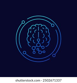 Gehirnchemie-Symbol, lineares Design