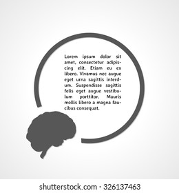 brain and circle on gray gradient background