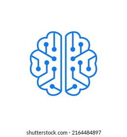 brain circuit blue logo design vector sign