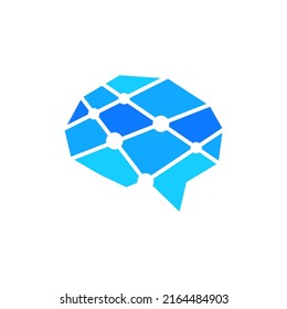 signo vectorial de diseño de logotipo azul de circuito cerebral