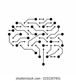 Icono de la tecnología de inteligencia artificial del tablero de circuitos cerebrales