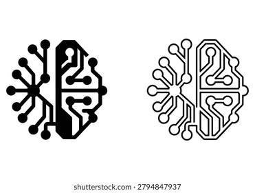 Brain circuit design, abstract technology, digital network, innovation concept, artificial intelligence, data flow, modern.
