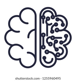 brain with circuit icon