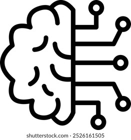Brain circuit icon. AI Brain and Artificial Intelligence symbol. flat style.