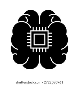 Icono del circuito cerebral. Símbolo de Vector de inteligencia artificial.