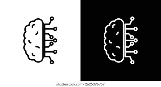 Icono de circuito cerebral concepto de golpe sobre fondo blanco