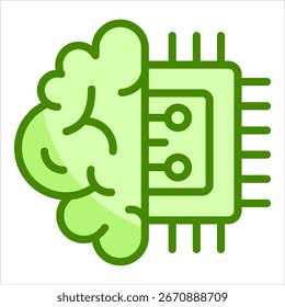 Brain Circuit Icon Element For Design
